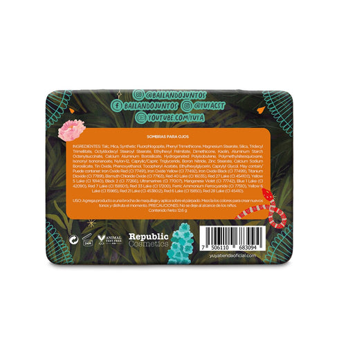 Set de Sombras Fauna con 12 tonos Sombras Republic Cosmetics